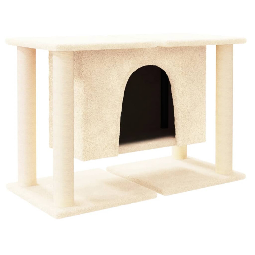 (cream) vidaXL Cat Tree with Sisal Scratching Posts 50 cm Pet Supply Multi Colours