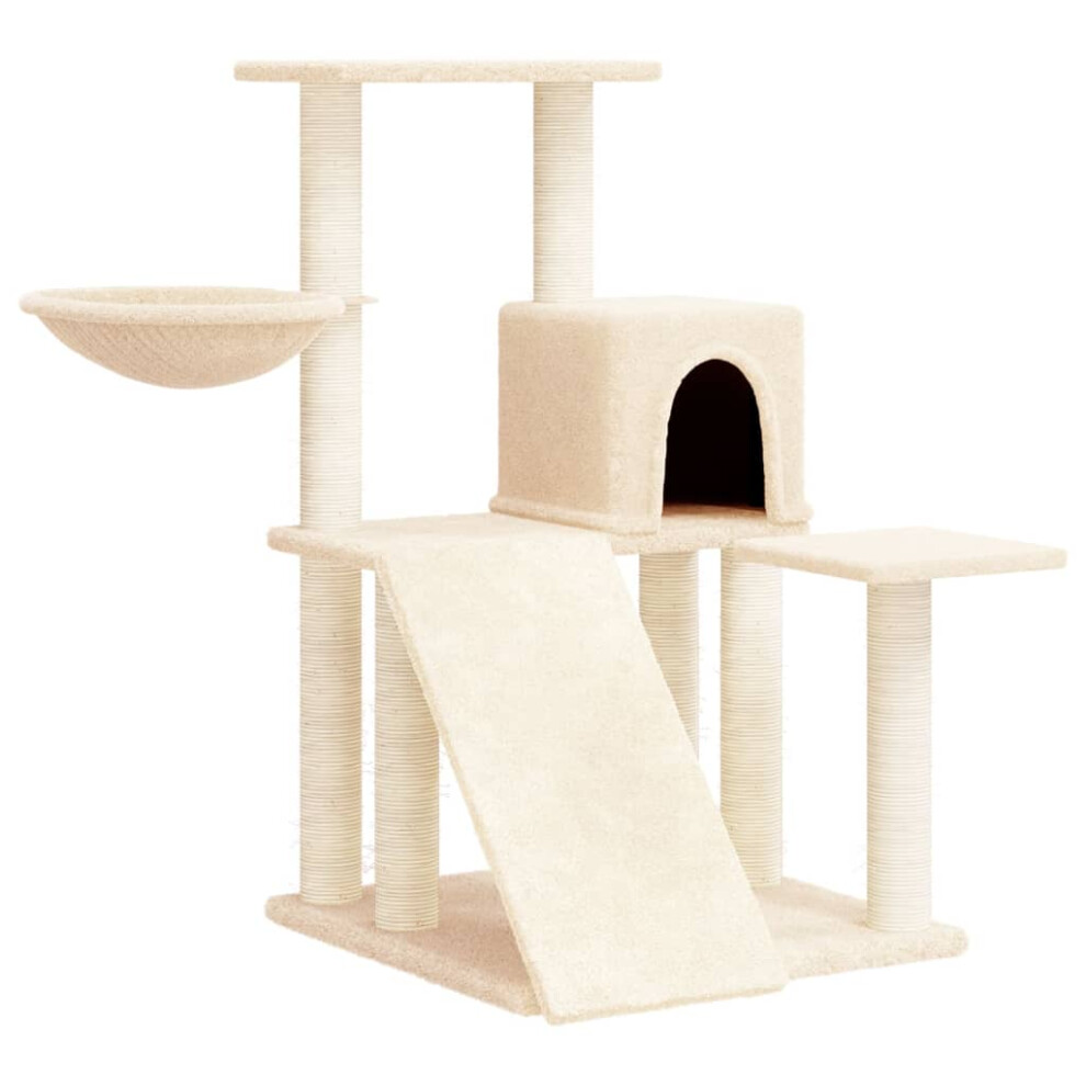 (cream) vidaXL Cat Tree with Sisal Scratching Posts 82 cm Pet Supply Multi Colours