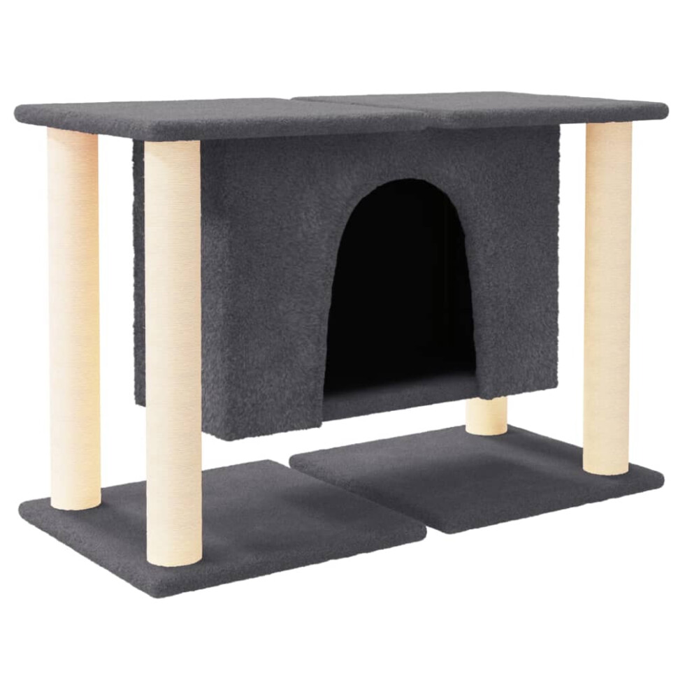 (dark grey) vidaXL Cat Tree with Sisal Scratching Posts 50 cm Pet Supply Multi Colours