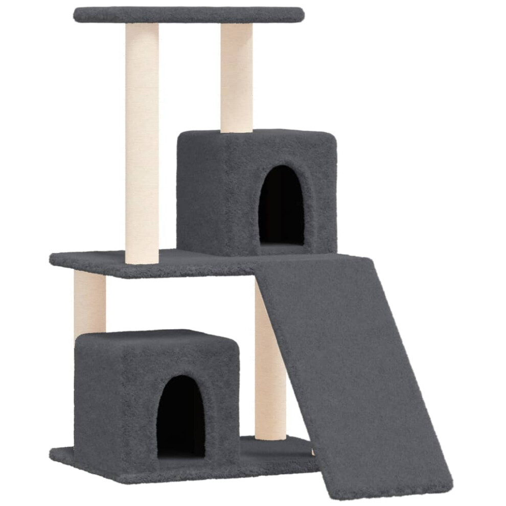 (dark grey) vidaXL Cat Tree with Sisal Scratching Posts 82 cm Scratch Tower Multi Colours