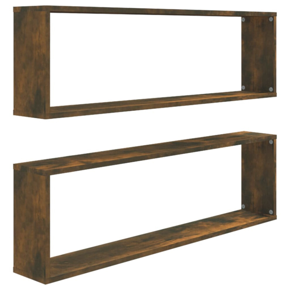 Vidaxl (Smoked Oak, 2 Pcs) 2/4/6X Wall Cube Shelves Engineered Wood Cd Wall Cabinet Multi Colours