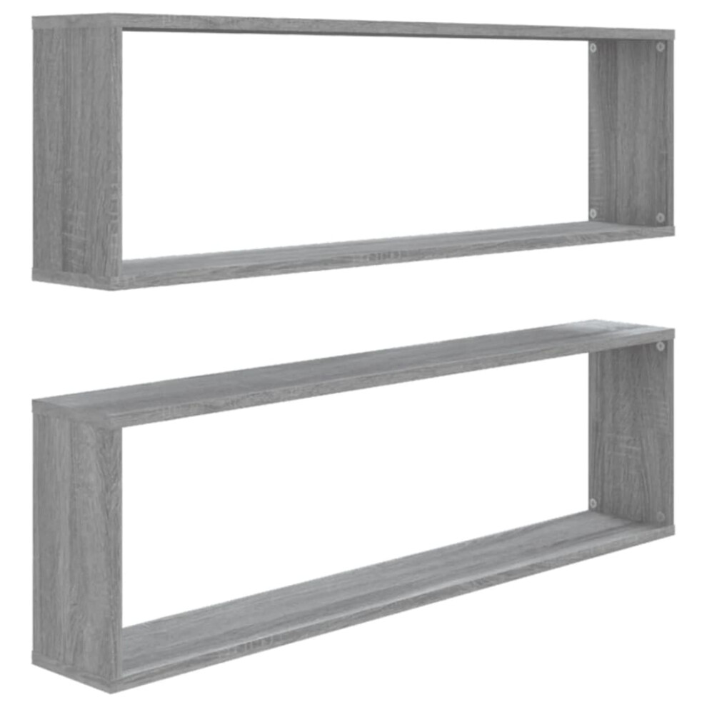 (grey sonoma, 2 pcs) vidaXL 2/4/6x Wall Cube Shelves Engineered Wood CD Wall Cabinet Multi Colours