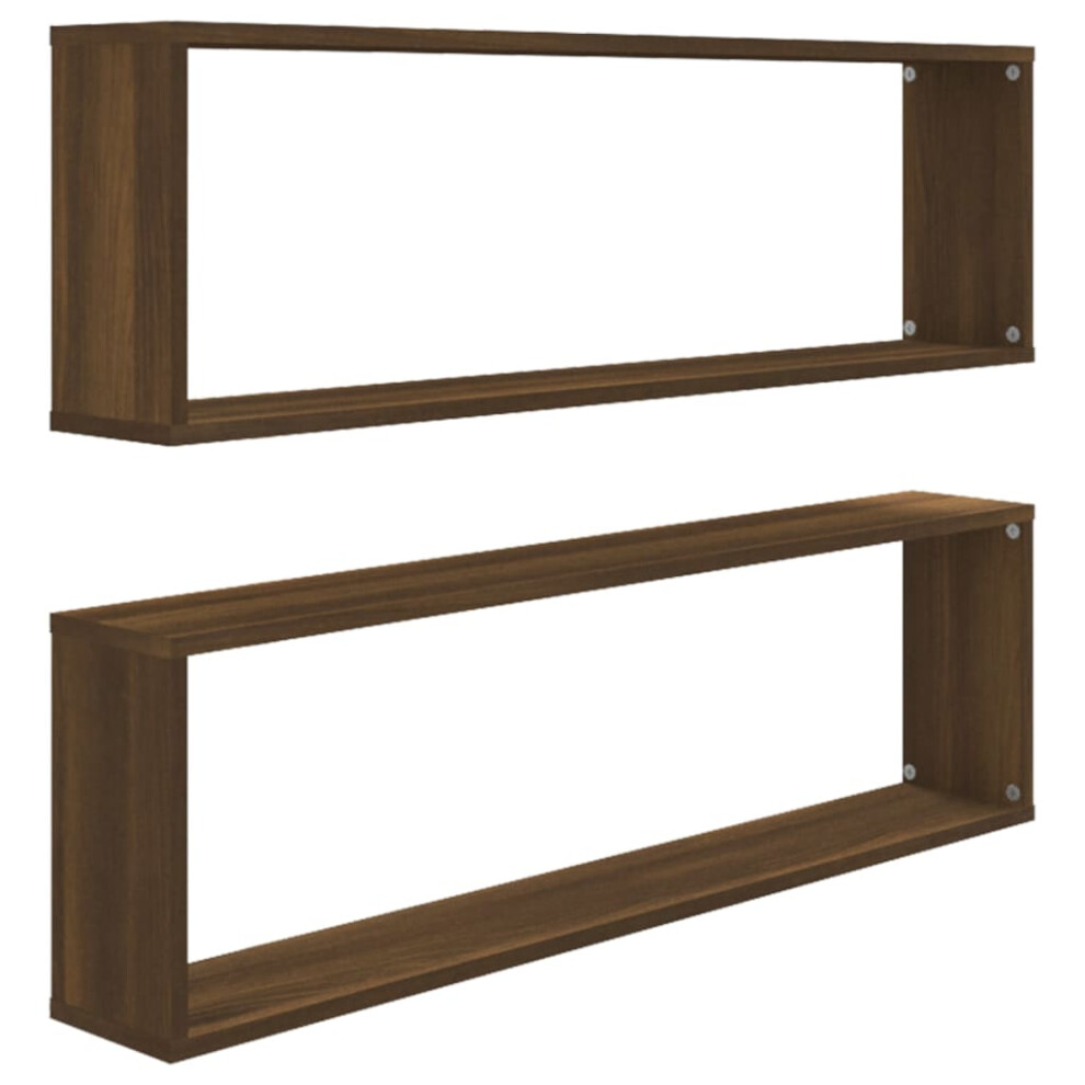 (brown oak, 2 pcs) vidaXL 2/4/6x Wall Cube Shelves Engineered Wood CD Wall Cabinet Multi Colours