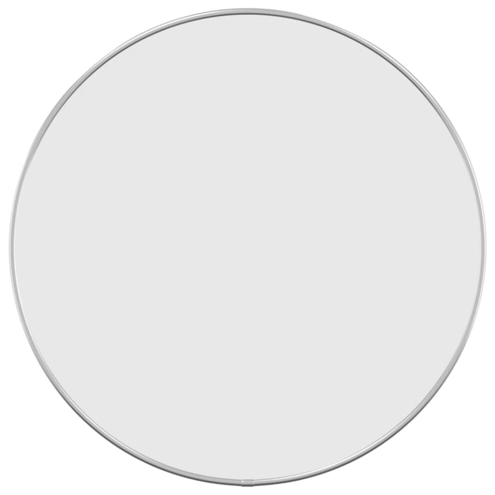 Vidaxl (Silver, 50 Cm) Wall Mirror Round Bathroom Vanity Make Up Mirror Multi Colours/Sizes