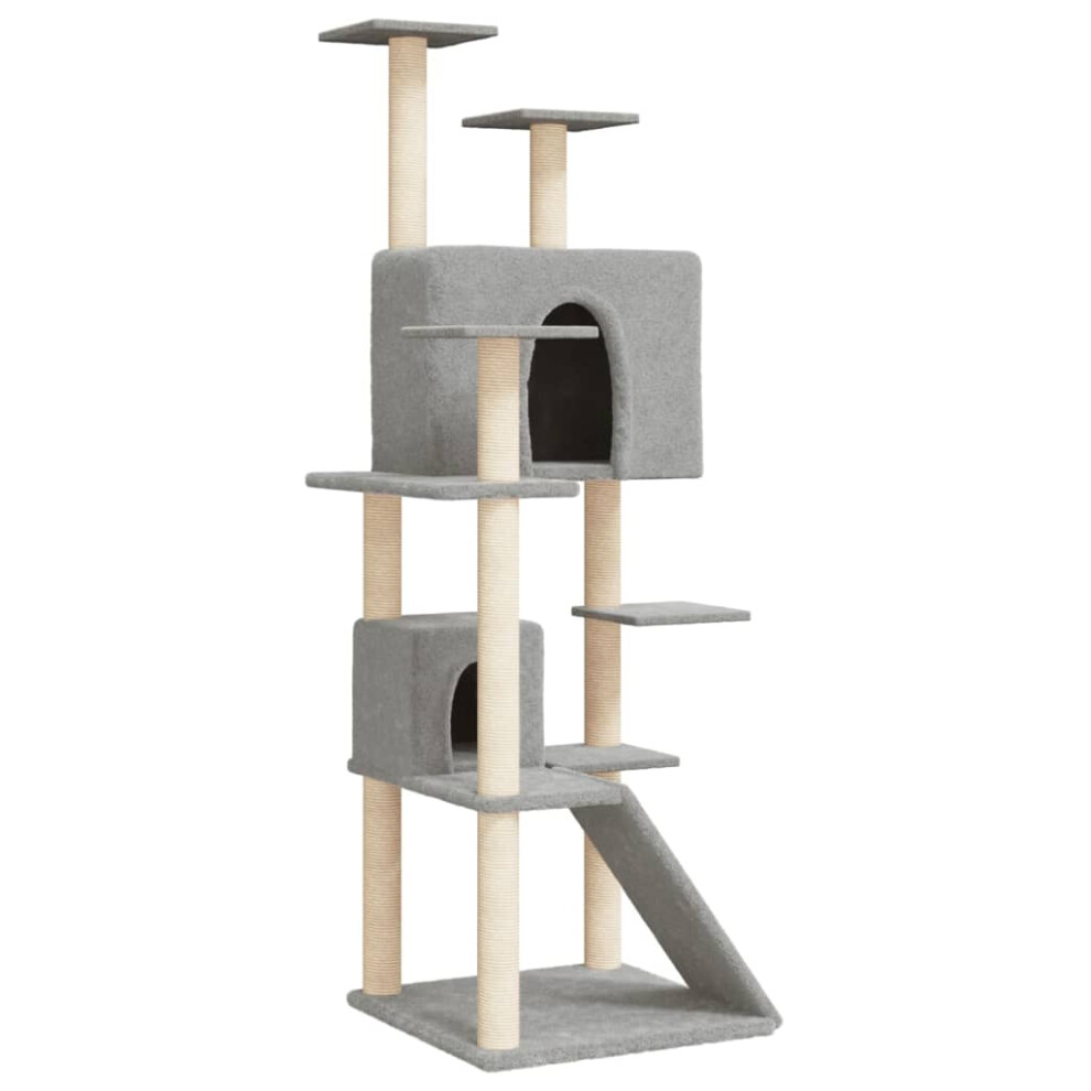 (light grey) vidaXL Cat Tree with Sisal Scratching Posts 153 cm Cat Climber Multi Colours