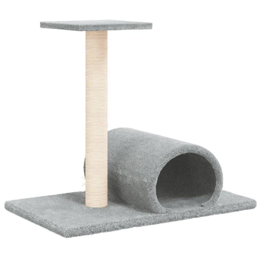 (light grey) vidaXL Cat Scratching Post With Tunnel Cat Scratcher Pet Supply Multi Colours