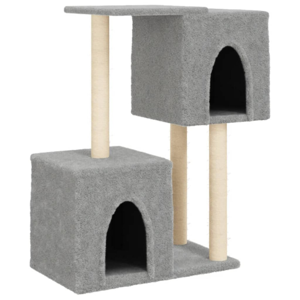 (light grey) vidaXL Cat Tree with Sisal Scratching Posts Cat Tower Pet Cat Climbing Tree