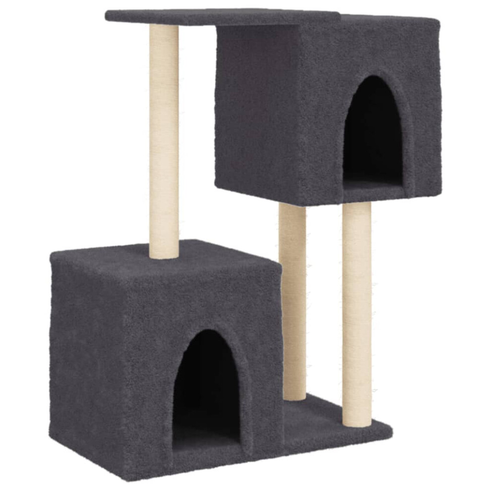 (dark grey) vidaXL Cat Tree With Sisal Scratching Posts Cat Tower Pet Cat Climbing Tree