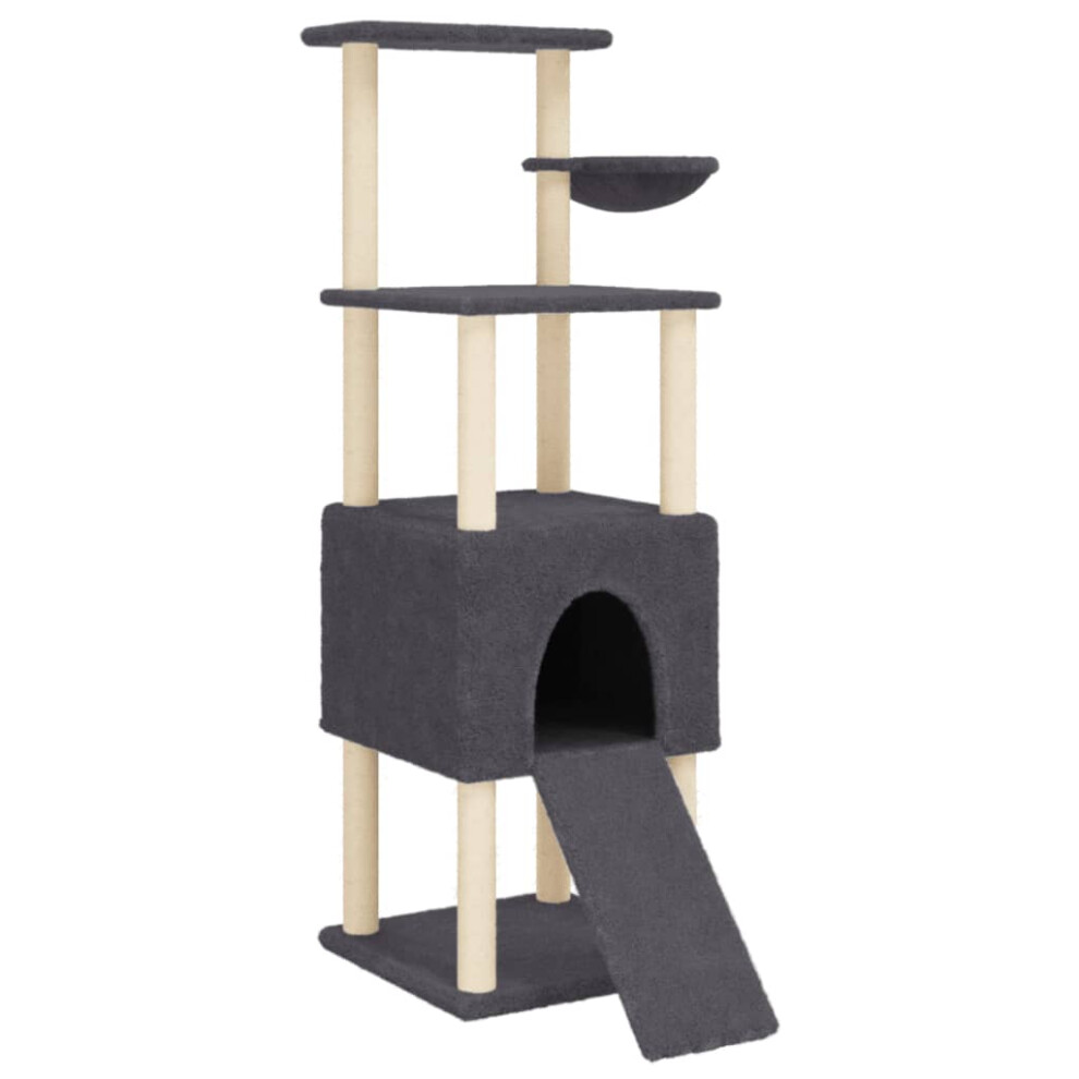 (dark grey) vidaXL Cat Tree with Sisal Scratching Posts Cat Tower Pet Cat Climbing Tree