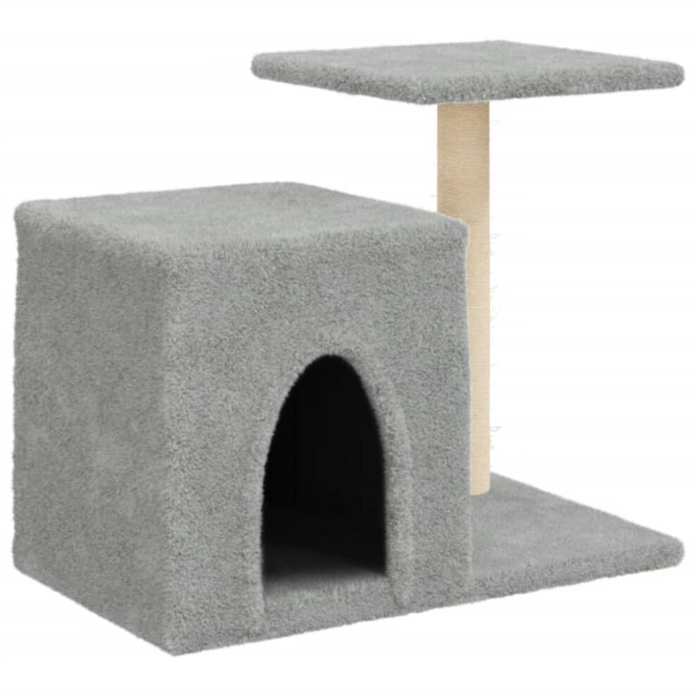 (light grey) vidaXL Cat Tree with Sisal Scratching Posts Cat Tower Pet Cat Climbing Tree