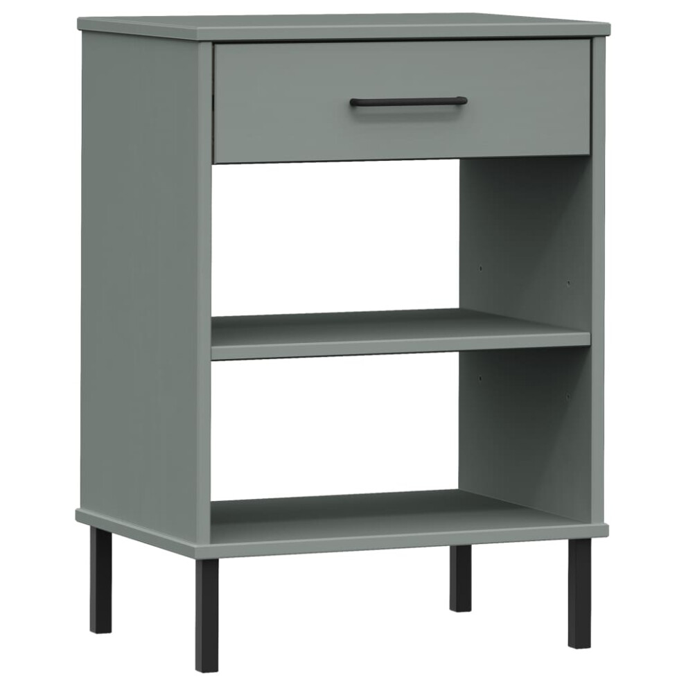 Vidaxl (Grey) Solid Wood Pine Console Cabinet With Metal Legs Oslo Multi Colours