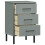 VidaXL (grey) vidaXL Solid Wood Pine Bedside Cabinet with Metal Legs OSLO Multi Colours 5