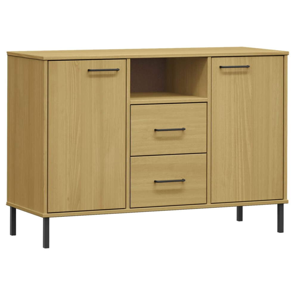 VIDAXL Sideboard - Solid Wood - Brown - 113x40x77 cm - Image 2