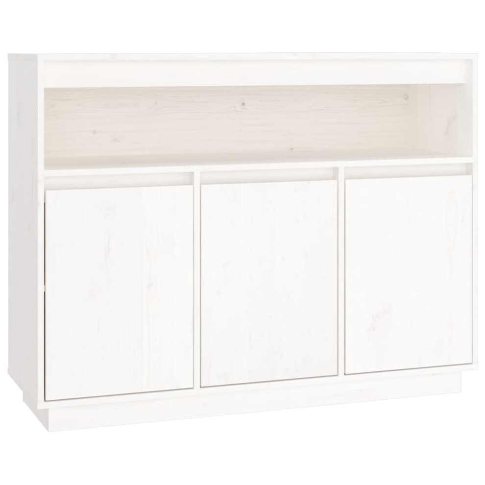 (white) vidaXL Solid Wood Pine Sideboard Indoor Cupboard Home Organiser Multi Colours