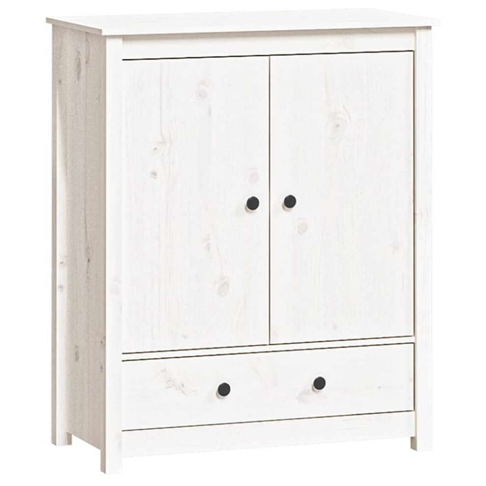 (white) vidaXL Solid Wood Pine Highboard Wooden Buffet Cabinet Cupboard Multi Colours