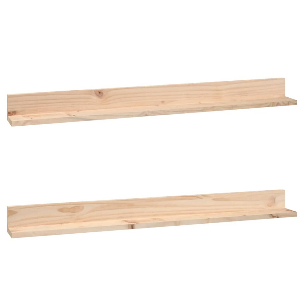 (Natural, 110 X 11 X 9 Cm) Vidaxl 2X Solid Wood Pine Wall Shelves Home Picture Ledge Multi Colours/Sizes 8720845641344