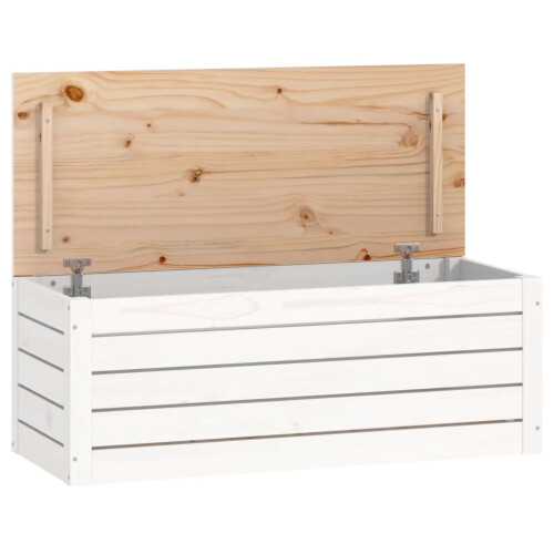 VidaXL (white, 89 x 36.5 x 33 cm) vidaXL Solid Wood Pine Storage Box Storage Chest Tool Box Multi Colours/Sizes