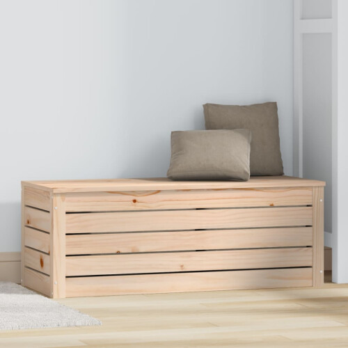 VidaXL (natural, 89 x 36.5 x 33 cm) vidaXL Solid Wood Pine Storage Box Storage Chest Tool Box Multi Colours/Sizes 2