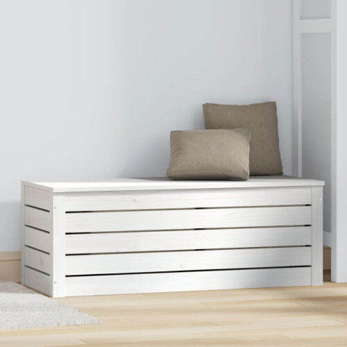 VidaXL (white, 89 x 36.5 x 33 cm) vidaXL Solid Wood Pine Storage Box Storage Chest Tool Box Multi Colours/Sizes 2
