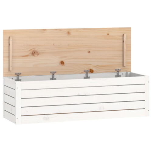 VidaXL (white, 109 x 36.5 x 33 cm) vidaXL Solid Wood Pine Storage Box Storage Chest Tool Box Multi Colours/Sizes 1