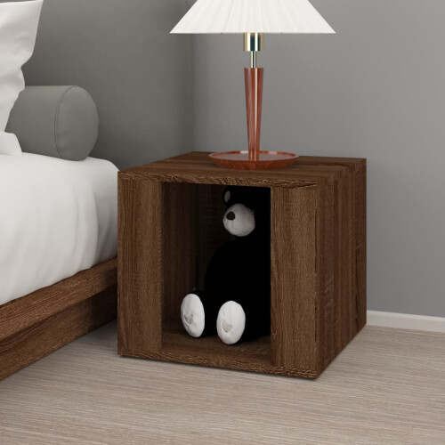 VidaXL (brown oak) vidaXL Bedside Table Engineered Wood Nightstand Side End Table Multi Colours 2