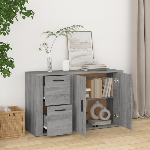 VidaXL (grey sonoma) vidaXL Sideboard Engineered Wood Storage Cupboard Organiser Multi Colours 2