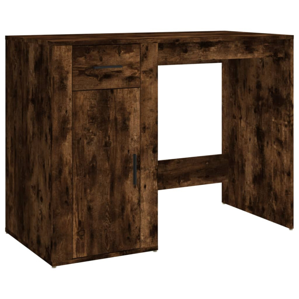 Vidaxl (Smoked Oak) Desk Office Table Computer Desk Study Working Table Engineered Wood