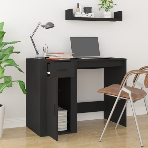 VidaXL (black) vidaXL Desk Office Table Computer Desk Study Working Table Engineered Wood 2