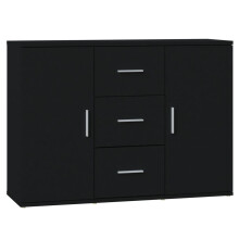 (black) vidaXL Sideboard Storage Cabinet Cupboard Highboard Cabinet Engineered Wood