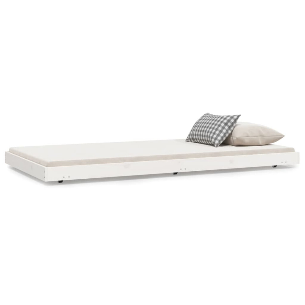 Vidaxl (White, 100 X 200 Cm) Solid Wood Pine Bed Frame Wooden Bed Base Multi Colours Multi Sizes