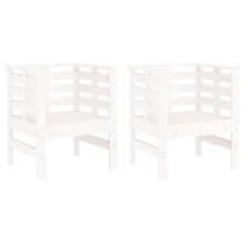(white pine) vidaXL Garden Chairs Outdoor Chair Seat Patio Armchair 2 pcs Solid Wood Pine