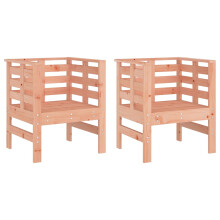 (natural douglas) vidaXL Garden Chairs Outdoor Chair Seat Patio Armchair 2 pcs Solid Wood Pine