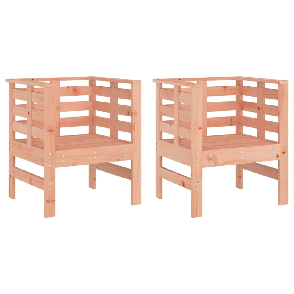 (natural douglas) vidaXL Garden Chairs Outdoor Chair Seat Patio Armchair 2 pcs Solid Wood Pine