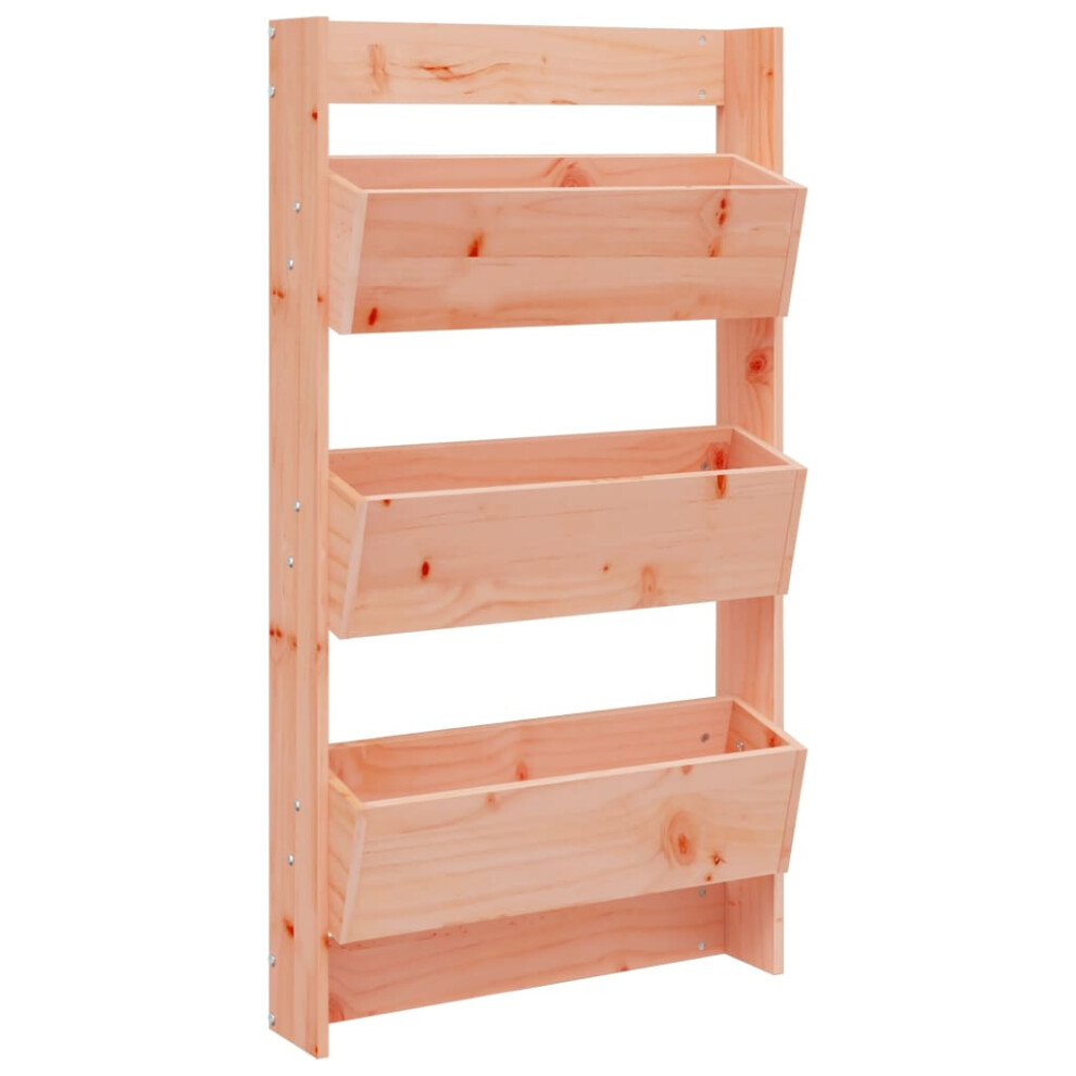 Vidaxl (Natural Douglas) Wall Planter 3-Tier Hanging Planter Wall Flower Pot Solid Wood Pine