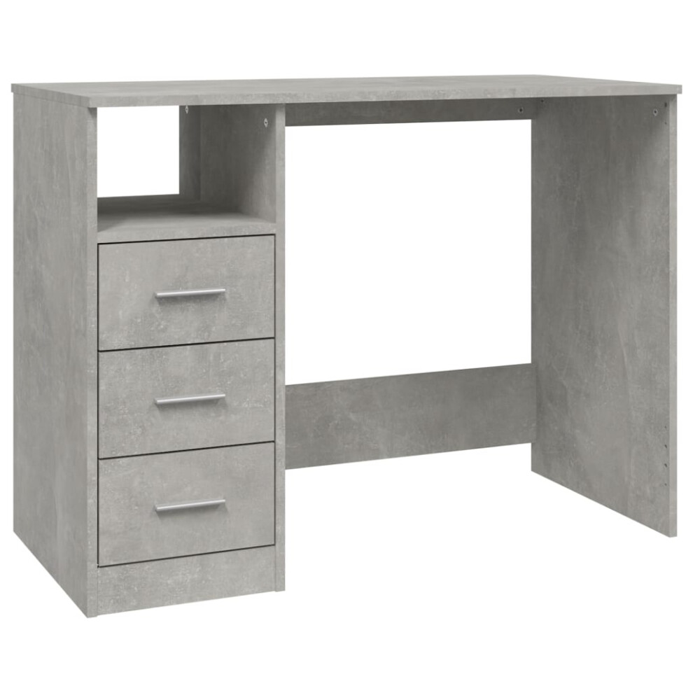 (concrete grey) vidaXL Desk with Drawers Engineered Wood Standing Desk Furniture Multi Colours