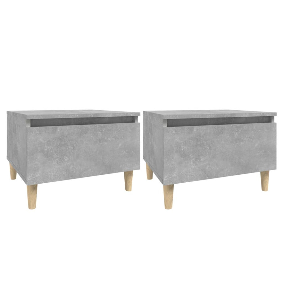 VIDAXL Side Tables 2 pcs Grey Engineered Wood 50x46x35 cm Modern Living Room Furniture Set - Image 2
