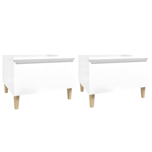 VidaXL (high gloss white, 2 pcs) vidaXL 1/2x Side Table Engineered Wood End Centre Side Table Multi Colours