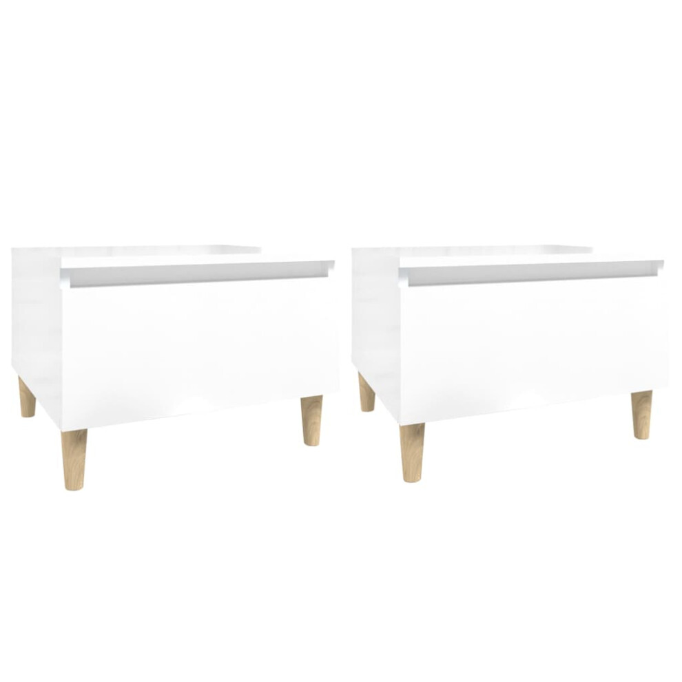 (high gloss white, 2 pcs) vidaXL 1/2x Side Table Engineered Wood End Centre Side Table Multi Colours