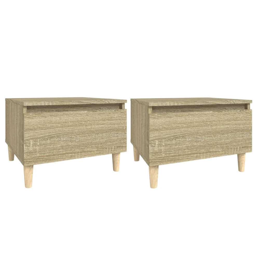 (sonoma oak, 2 pcs) vidaXL 1/2x Side Table Engineered Wood End Centre Side Table Multi Colours