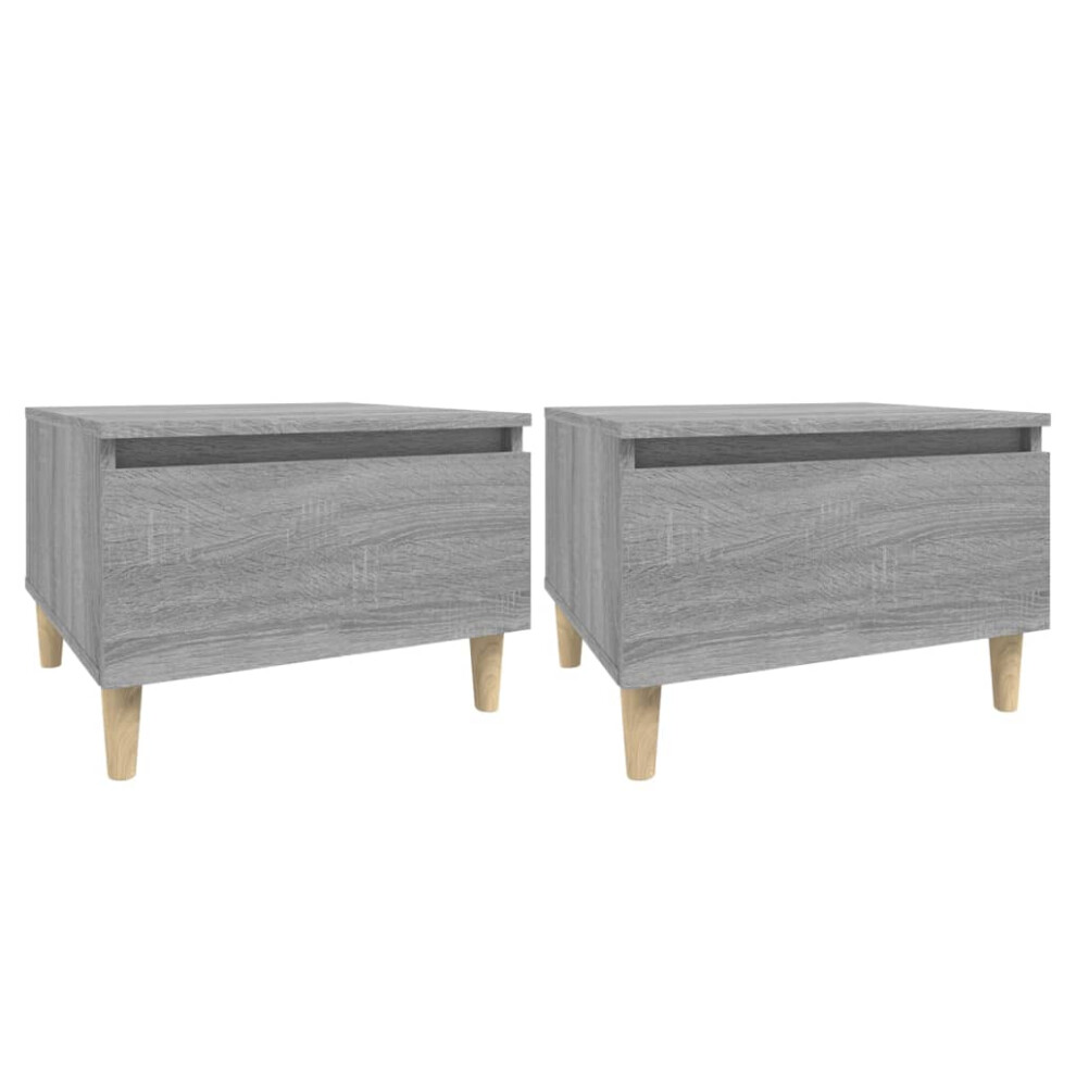 (grey sonoma, 2 pcs) vidaXL 1/2x Side Table Engineered Wood End Centre Side Table Multi Colours