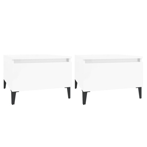 VidaXL (high gloss white, 2 pcs) vidaXL 1/2x Side Table Engineered Wood End Centre Side Table Multi Colours