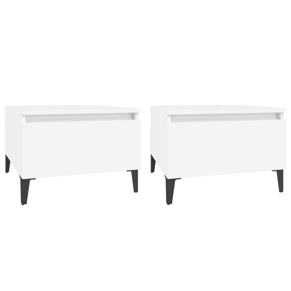 Vidaxl Side Tables 2 Pcs White 50X46x35 Cm Engineered Wood, White - Image 2