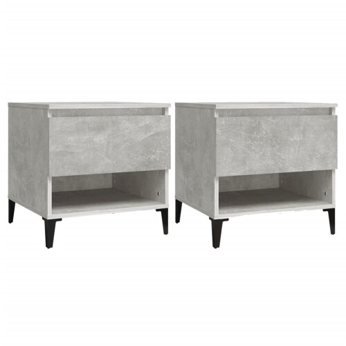 VidaXL (concrete grey, 2 pcs) vidaXL 1/2x Side Table White Engineered Wood Sofa Couch End Coffee Lamp Table