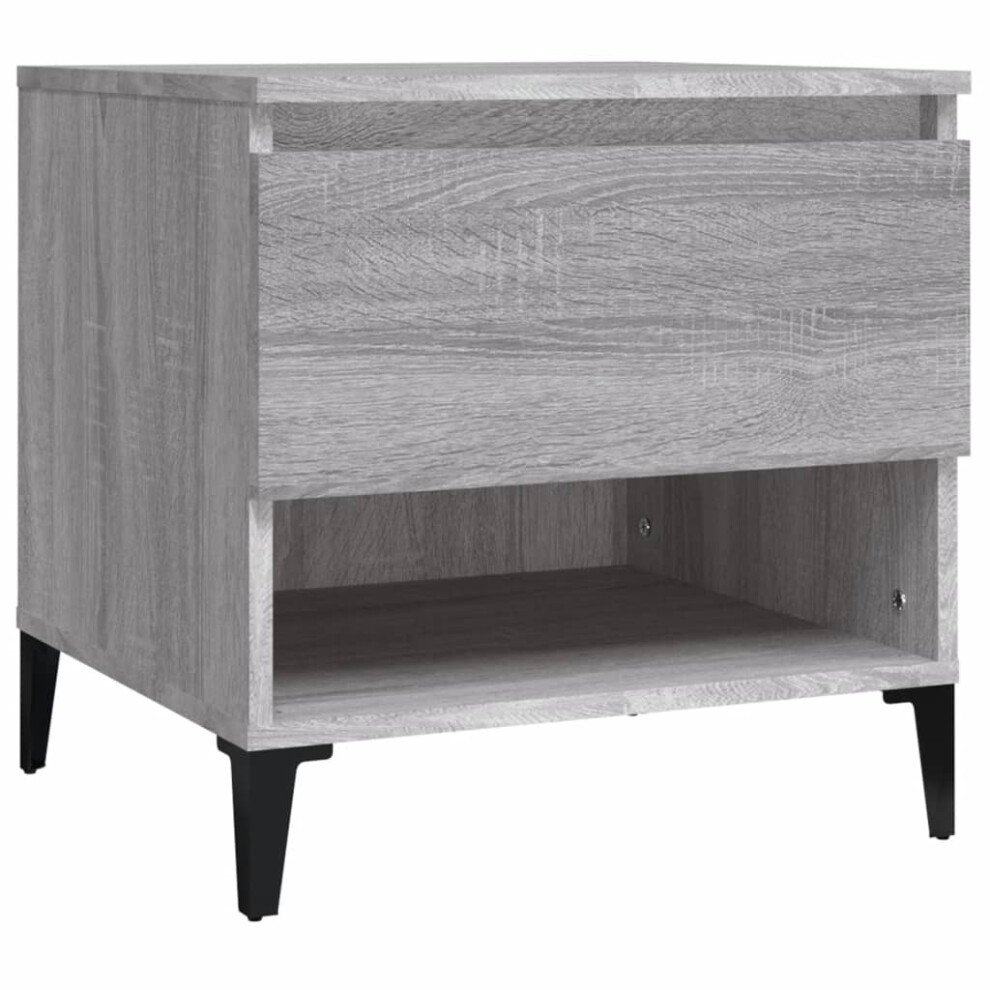 (grey sonoma, 1 pcs) vidaXL 1/2x Side Table White Engineered Wood Sofa Couch End Coffee Lamp Table