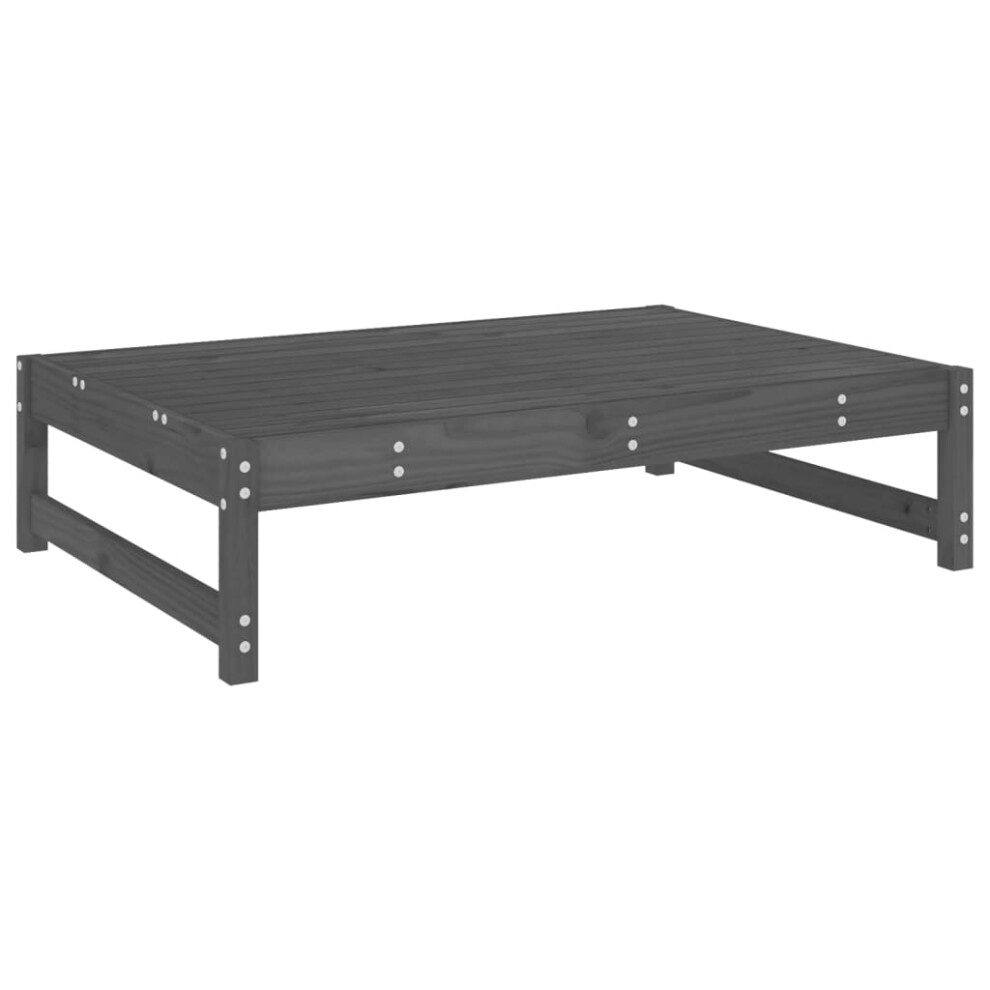 Vidaxl (Grey Pine, Footrest) Garden Middle Sofa Footrest Outdoor Sofa Coffee Table Solid Wood Pine