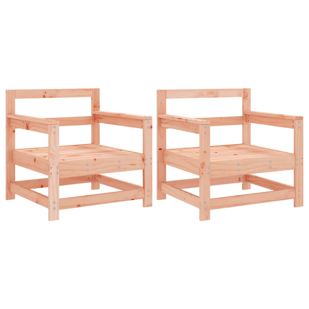 Vidaxl (Natural Douglas, Armchair) Garden Middle Sofas Outdoor Sofa Sectional Sofa 2 Pcs Solid Wood Pine