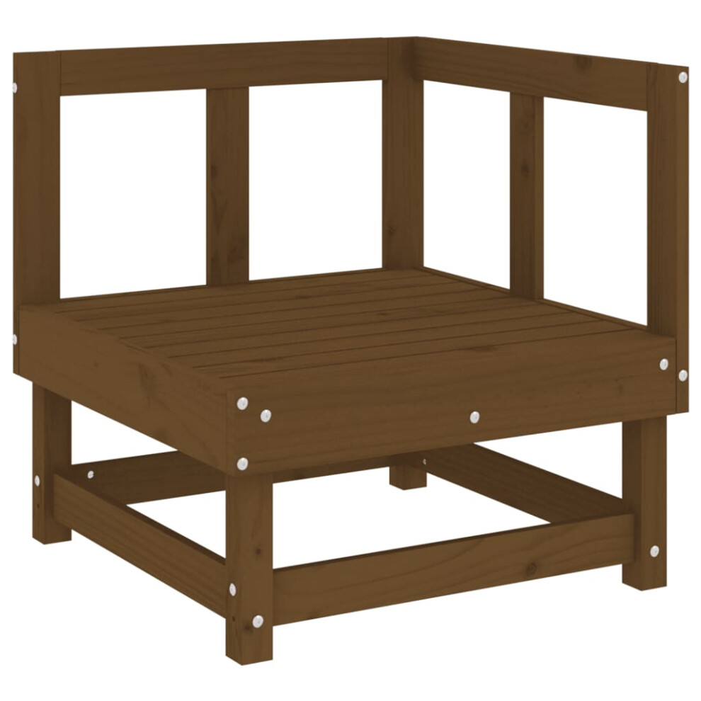 Vidaxl (Honey Brown Pine, Corner Sofa) Garden Middle Sofa Footrest Outdoor Sofa Coffee Table Solid Wood Pine