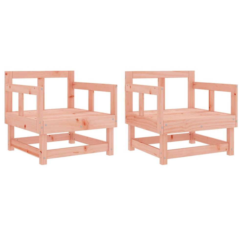 (natural douglas, armchair (2 pcs)) vidaXL Garden Middle Sofa Footrest Outdoor Sofa Coffee Table Solid Wood Pine