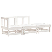 vidaXL 3-tlg. Garten-Lounge-Set Weiß Massivholz Kiefer