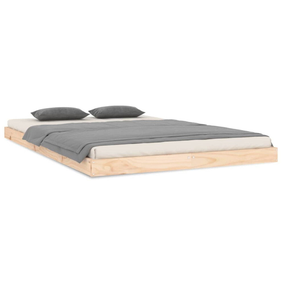 Vidaxl (Natural, 120 X 200 Cm) Bed Frame Bedroom Bedstead Bed Base Mattress Foundation Solid Wood Pine